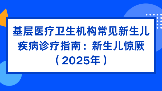基层医疗卫生机构常见新生儿疾病诊疗指南：新生儿惊厥（2025年）