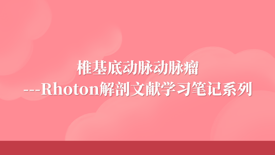 椎基底动脉动脉瘤---Rhoton解剖文献学习笔记系列