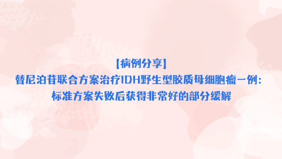 【病例分享】替尼泊苷联合方案治疗IDH野生型胶质母细胞瘤一例：标准方案失败后获得非常好的部分缓解